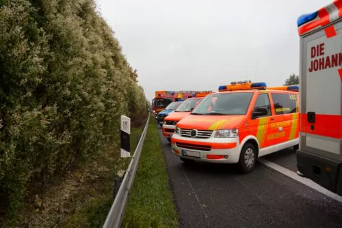 Unfalleinsatz Rettungsdienst auf Autobahn