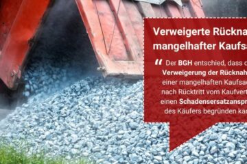 Rücknahme mangelhafter Kaufsache verweigert: BGH spricht Käufern Schadensersatz zu