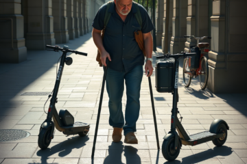 Sturz einer blinden Person über auf Gehweg abgestelltem E-Scooter – Schadensersatz
