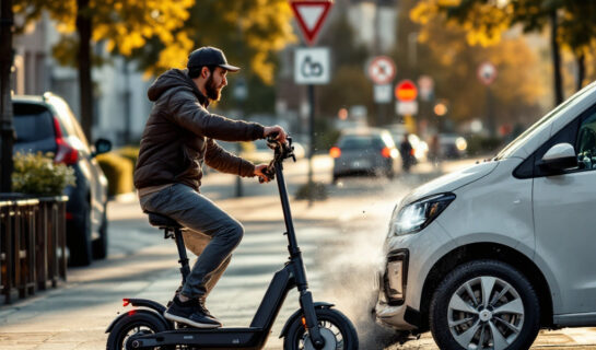 Verkehrsunfall zwischen PKW und E-Scooter