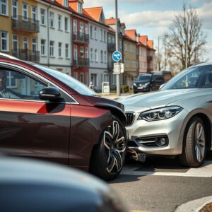 Verkehrsunfall: Autos stoßen zusammen. Reparaturkosten, Schadenersatz, Gutachten, Anspruch.