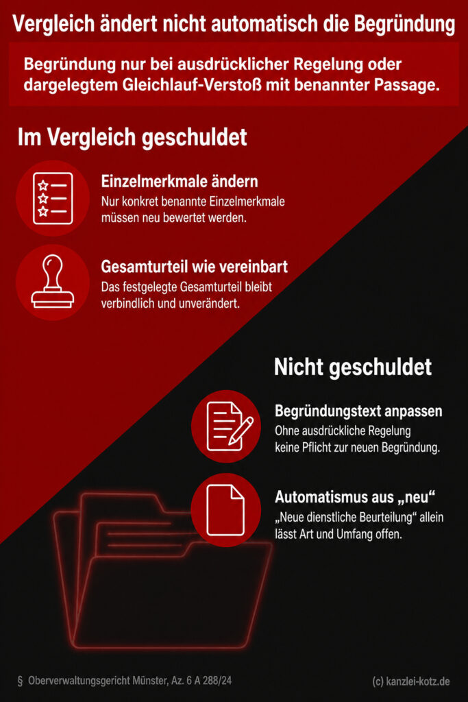 Gegenüberstellung in zwei diagonal getrennten Farbflächen: Oben links gelbte Pflichten, unten rechts abgelehnte Automatismen;